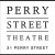 A black and white logo of the perry street theatre.